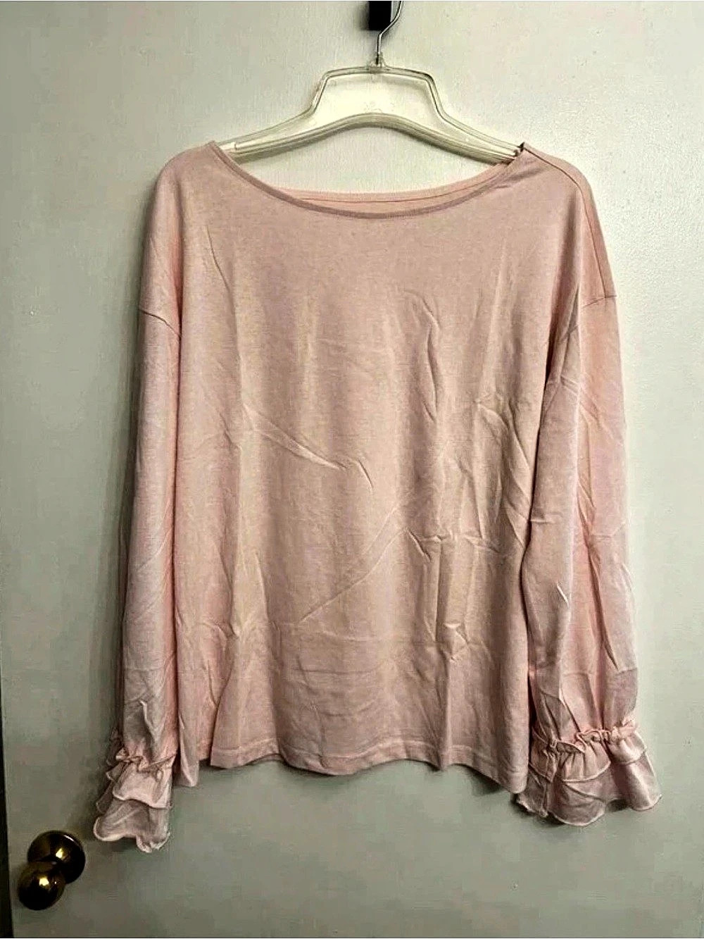 Pink Ruffle Sleeve Blouse